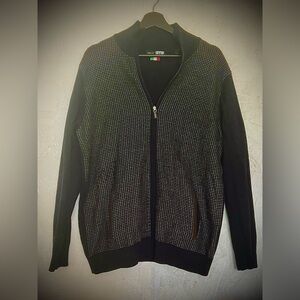 Horst Mens Navy Textured Design Full Zip Cardigan